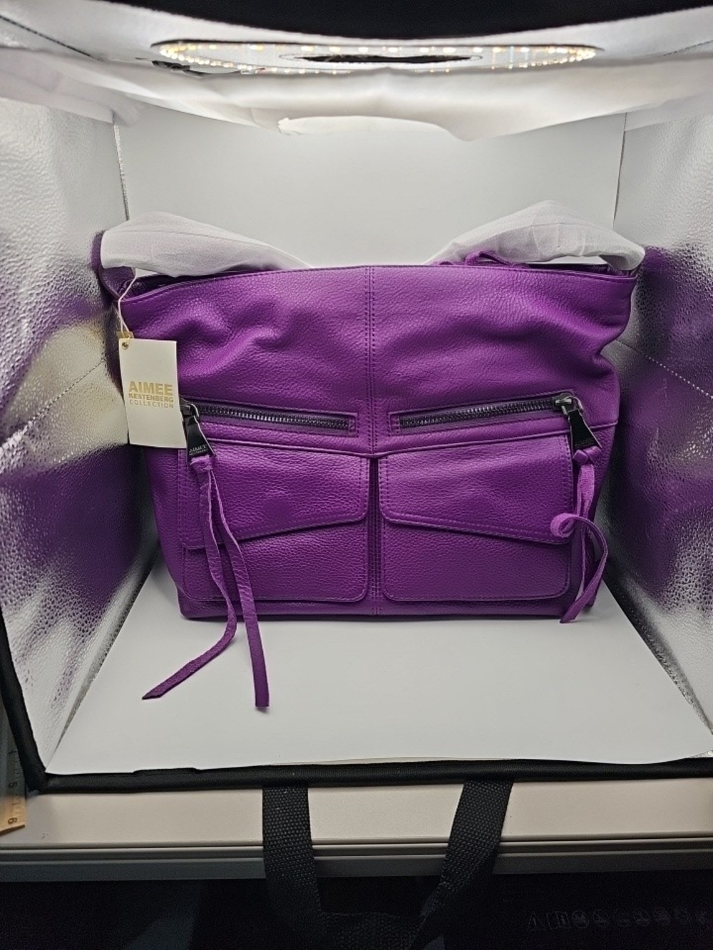 AIMEE KESTENBERG Purple Leather Shoulder Bag - NEW OLD STOCK - Picture 2 of 16